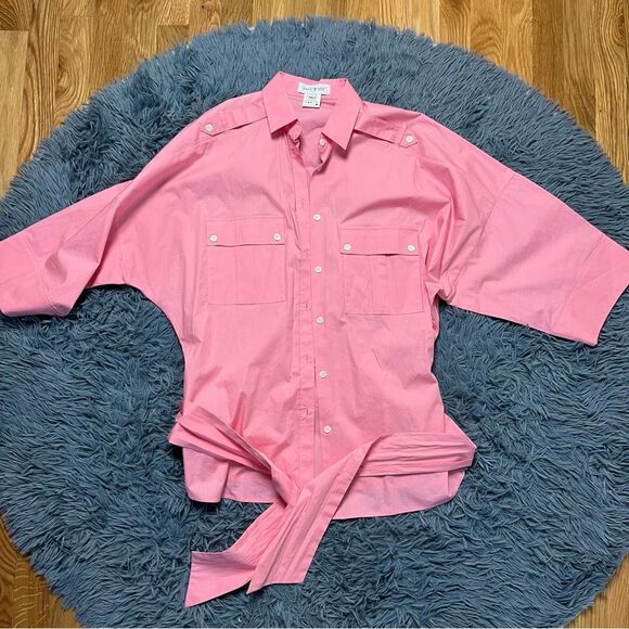 Paul & Joe Pink Safari Style Button Down Shirt Size M - Picture 1 of 6